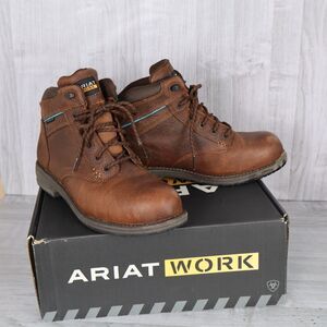 Ariat Ladies Casual Work Mid Lace SD Composite Toe Brown Work Boots in box